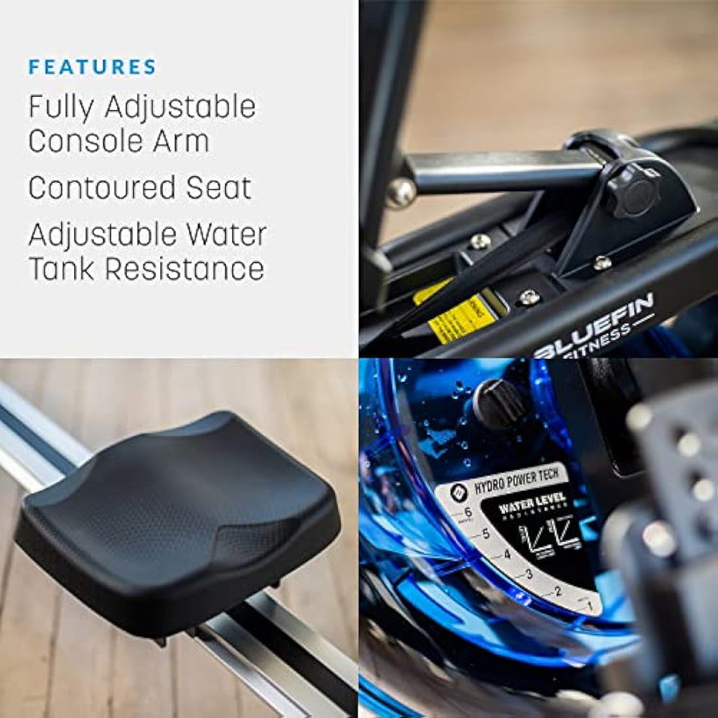Bluefin Fitness Blade Aqua M-1 Water Rowing Machine – Foldable Home Rower