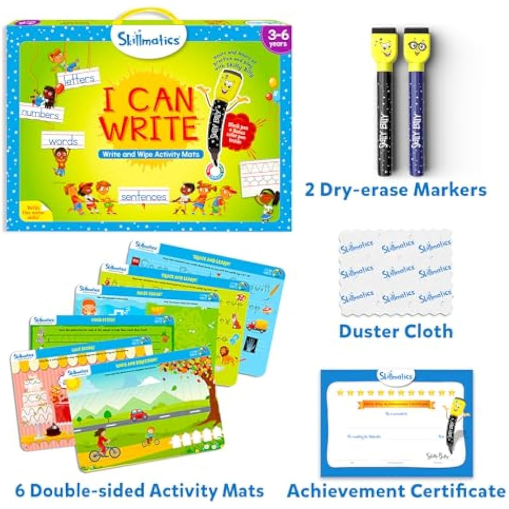Skillmatics I Can Write - Reusable Preschool Writing Activity Mats