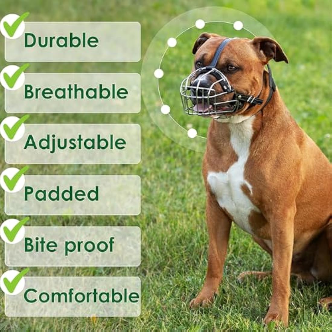 BronzeDog Metal Basket Dog Muzzle for Pitbulls – Adjustable Leather, Pink