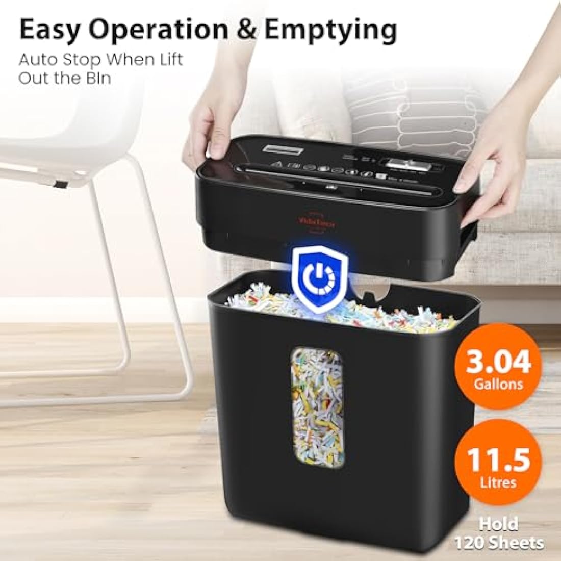 VidaTeco Cross-Cut Paper Shredder – 6-Sheet P-4 High Security for Home Office