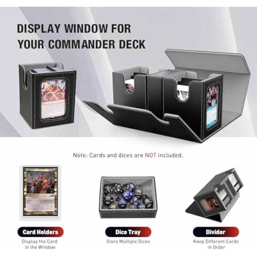 TiMOVO MTG Commander Deck Box | Magnetic Leather Case for 200+ Cards