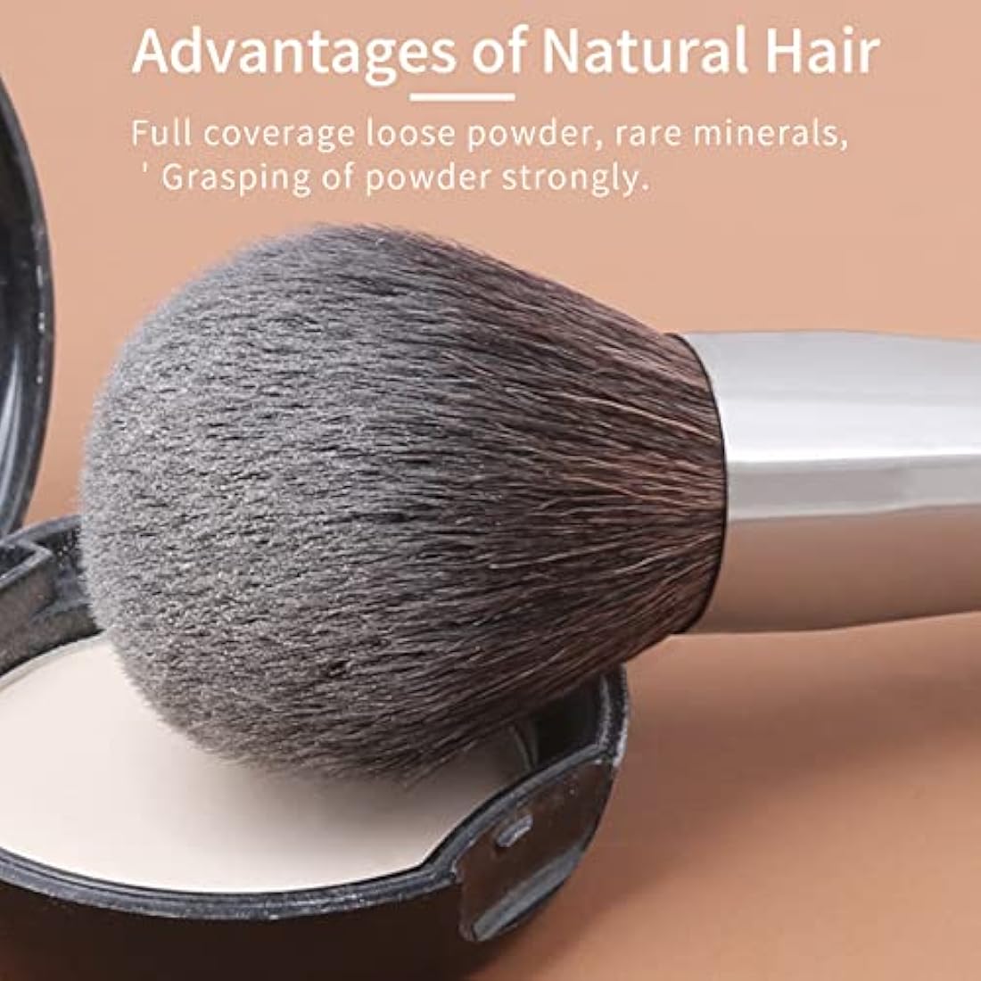 ENZO KEN 24pc Natural Goat Hair Makeup Brush Set with Walnut Handles & Case