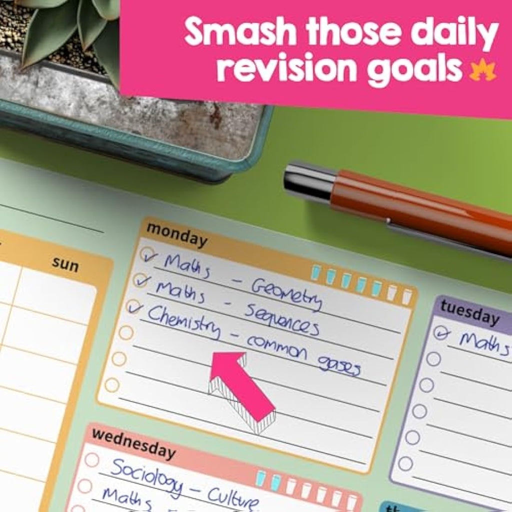 A4 Study and Revision Planner Pad | 52 Thick Weekly Sheets