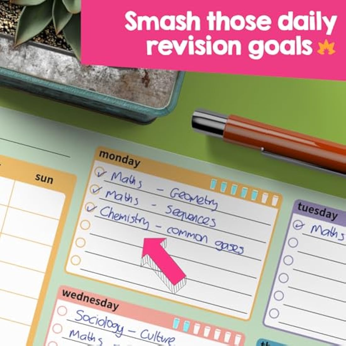 A4 Study and Revision Planner Pad | 52 Thick Weekly Sheets