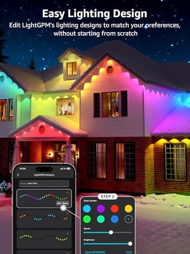 Lepro E1 Permanent Outdoor Lights | 30m Smart AI RGBW Eaves Lighting