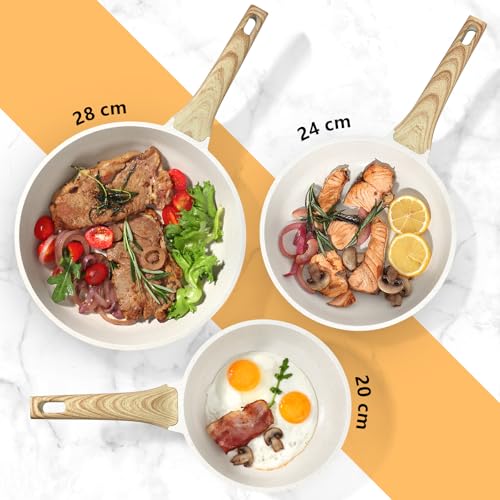 GiPP 3-Piece Granite Nonstick Frying Pan Set – Induction Compatible