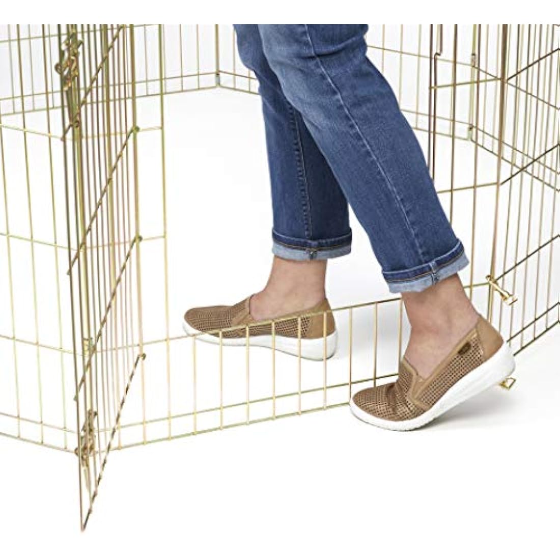 MidWest Homes Folding Metal Dog Exercise Pen | 122cm Tall Gold Zinc