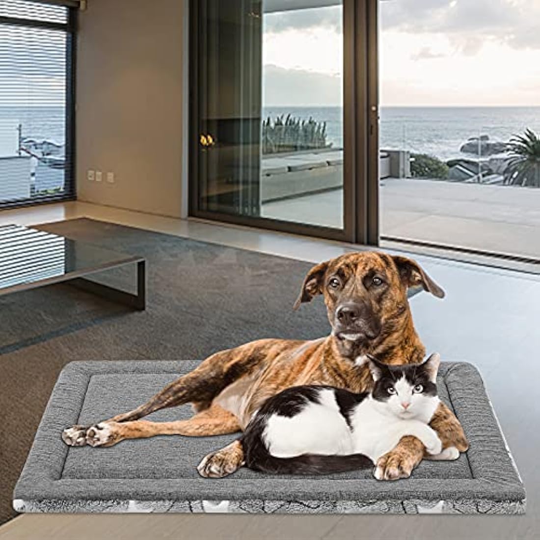 EMPSIGN XXXL Large Dog Bed – Reversible Cool & Warm Washable Crate Mat