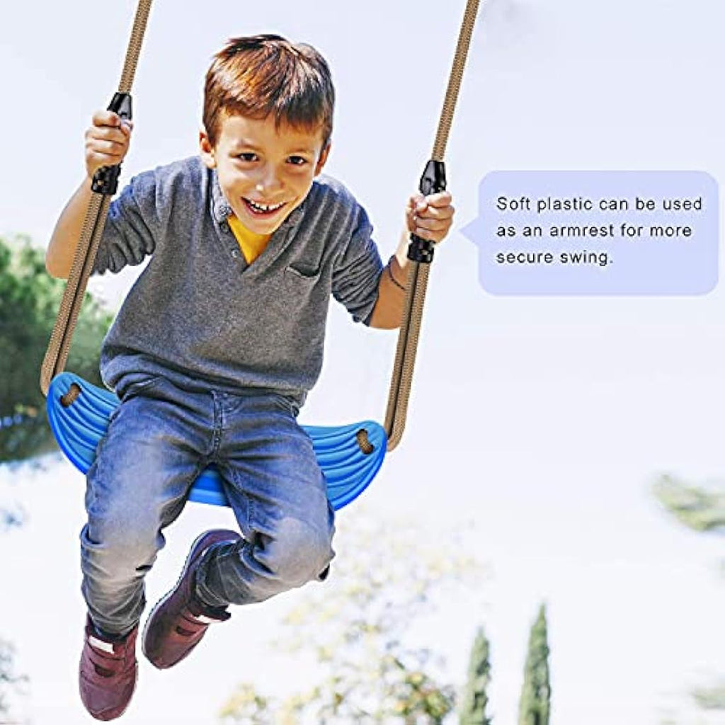 SELEWARE Non-Slip Plastic Tree Swing Seat with Adjustable Nylon Rope