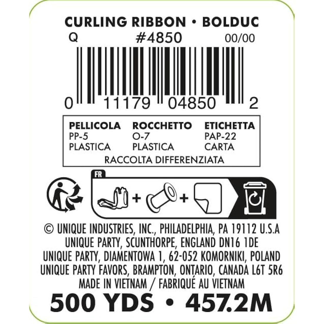 Unique Party White Curling Ribbon – 500 Yards for Gift Wrapping