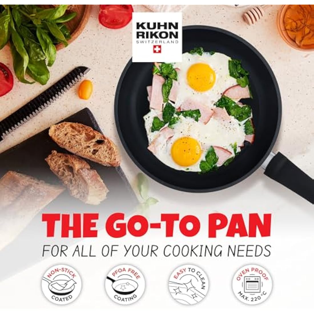 Kuhn Rikon Easy Induction Non-Stick Frying Pan - 24cm Aluminium