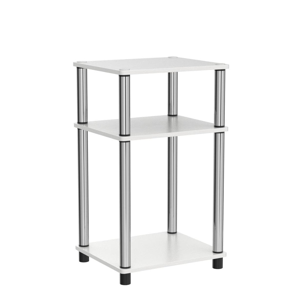 Furinno 3-Tier Turn-N-Tube Side Table Nightstand, White Oak, 2-Pack