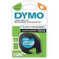 Dymo LetraTag 12mm Plastic Label Tape | Black on Clear (S0721530)