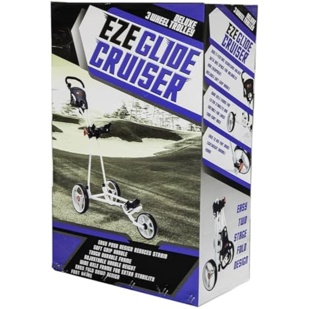 EZE Glide Cruiser Golf Trolley – Foldable Push Cart with Foot Brake