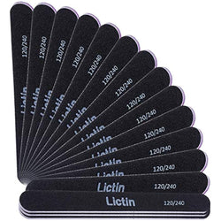 Lictin Professional Nail Files - 16 Pack 120/240 Grit Emery Boards