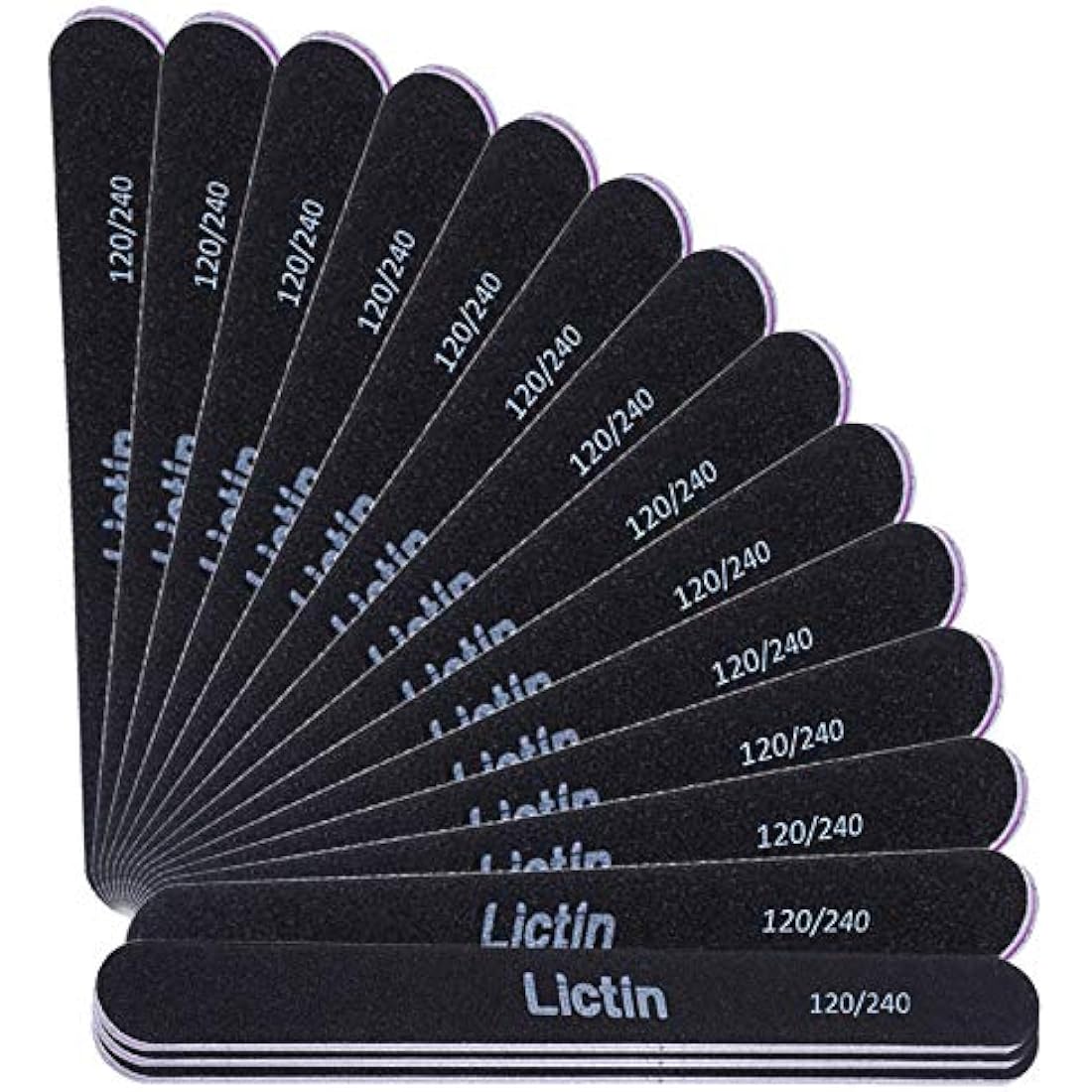 Lictin Professional Nail Files - 16 Pack 120/240 Grit Emery Boards