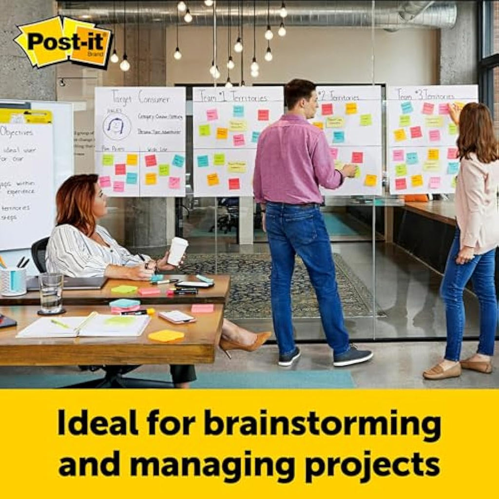 Post-it Super Sticky Wall Pad Meeting Chart, White, 20 Sheets, 2 Pack