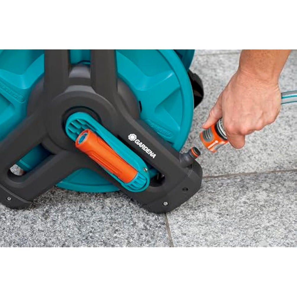 Gardena Classic Wall-Fixed Hose Reel 50 Set | 20m Hose & Spray Nozzle