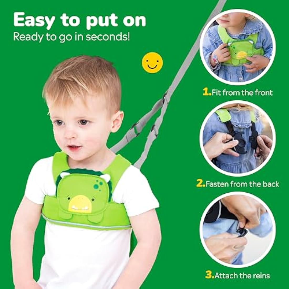 Trunki ToddlePak Baby Walking Reins & Safety Harness – Dudley Dinosaur