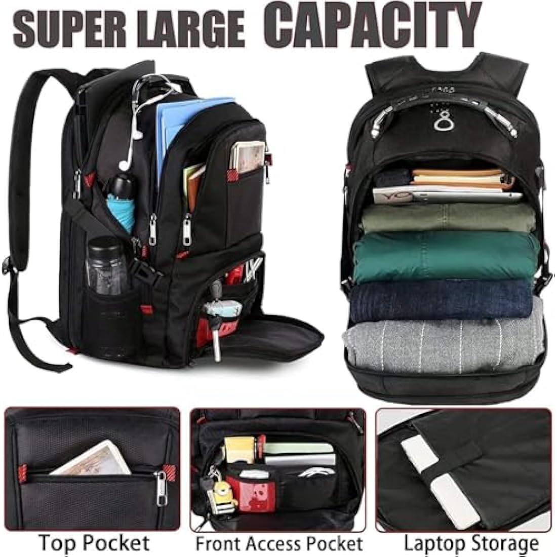 MATEIN 17.3 Inch Travel Laptop Backpack | 50L TSA Anti-Theft School Bag