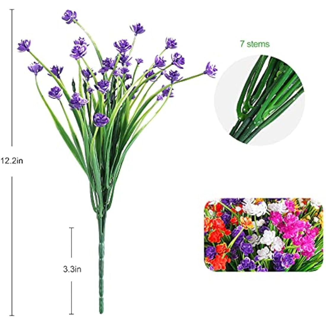 Jolof Store 10 Bundles Artificial Flowers – UV Resistant Faux Plants