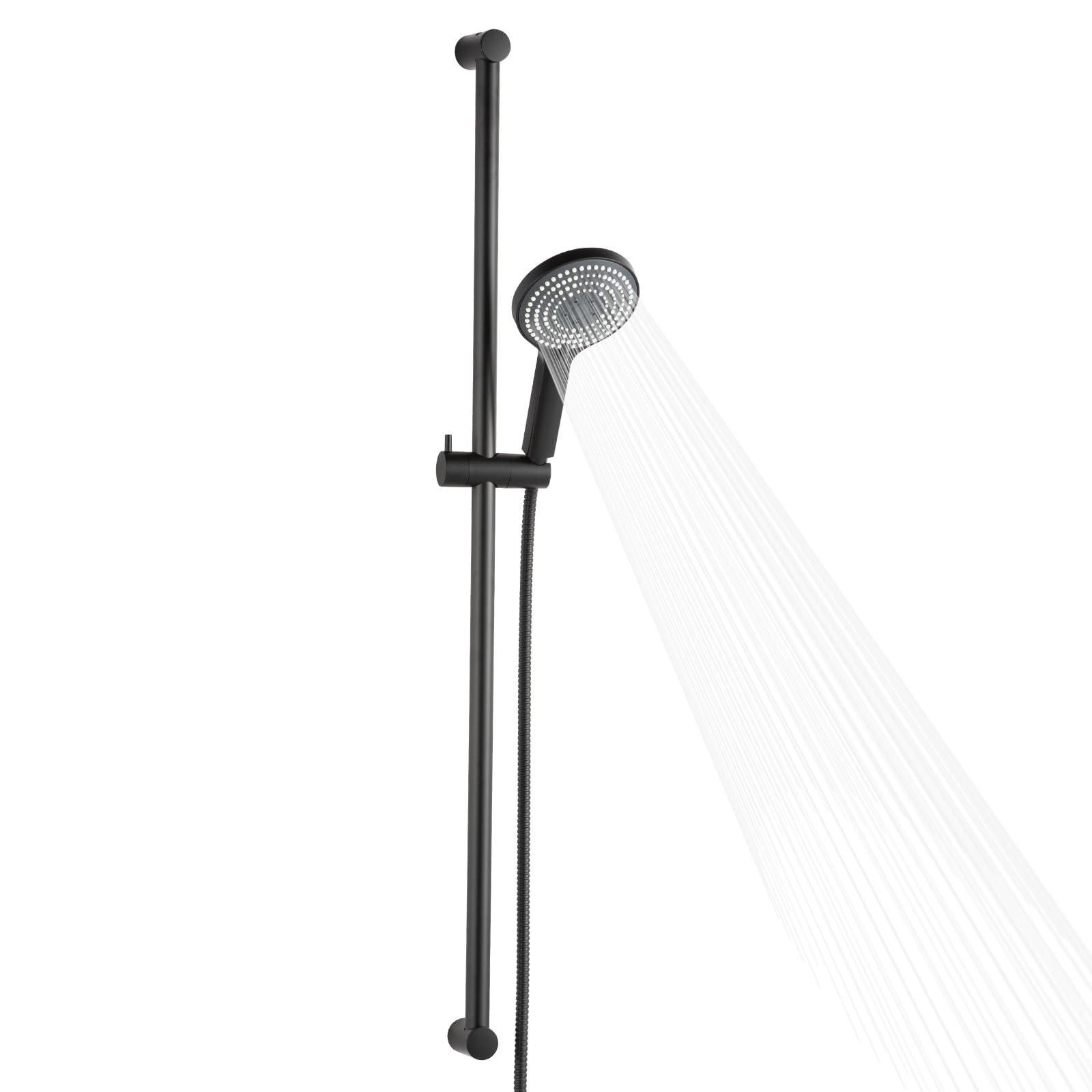 OFFO 6-Mode High Pressure Shower Head Set with 100cm Slide Bar | Matte Black