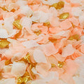 Silk Rose Petals – 1200pc Peach, Cream & Gold Wedding Decor