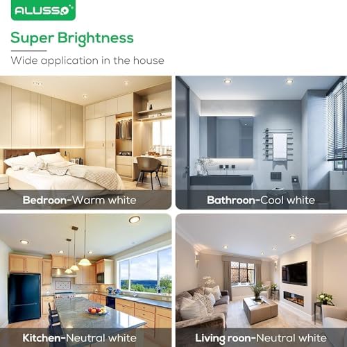 ALUSSO Ultra Slim 10W Dimmable LED Downlights | IP44 CCT Adjustable | 12 Pack