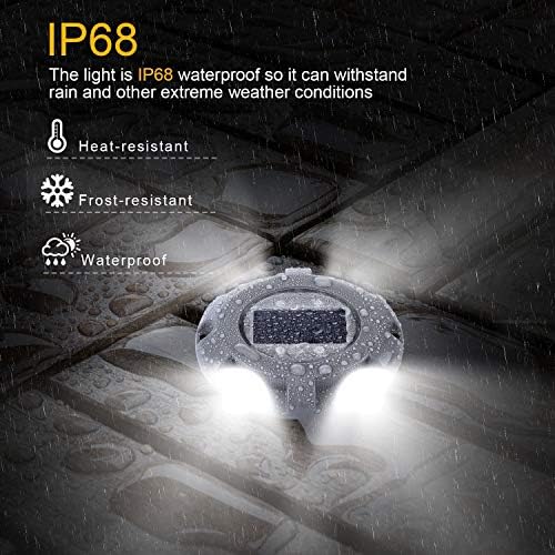 Siedinlar Solar Deck Lights – IP68 Waterproof Aluminum Ground Lights, 4 Pack