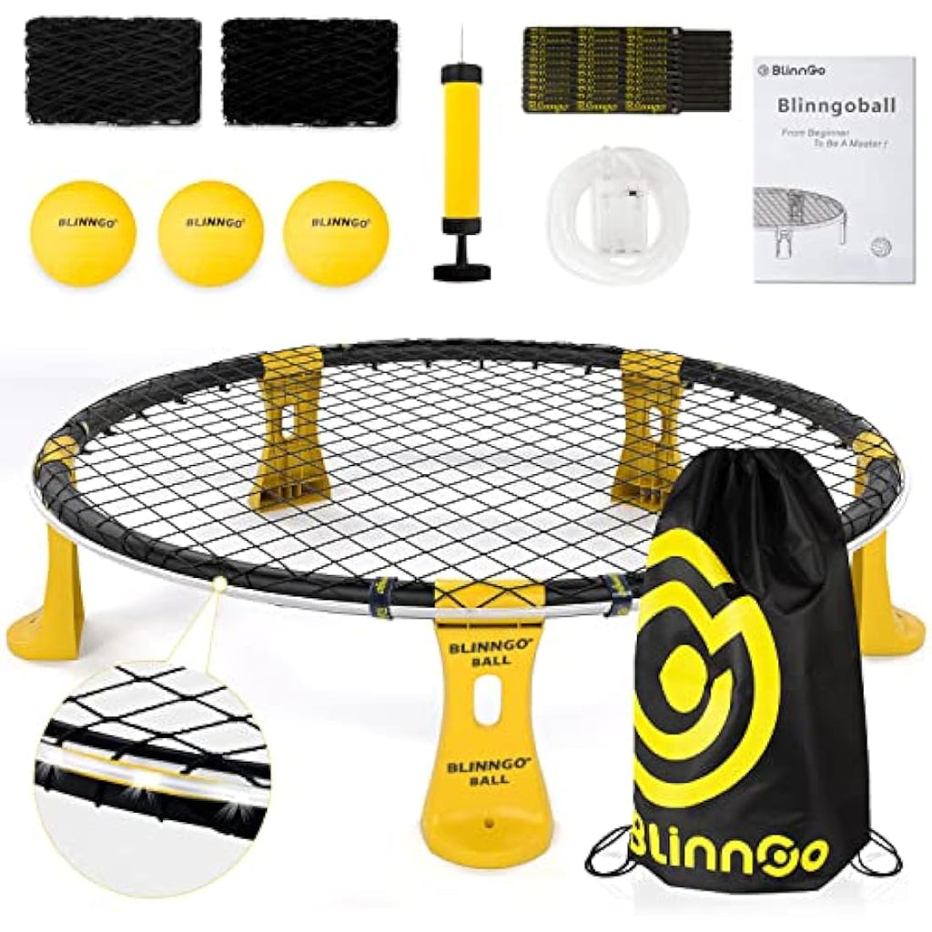 Mookis Blinngoball Roundnet Game Set – Outdoor Sports Kit with 3 Balls
