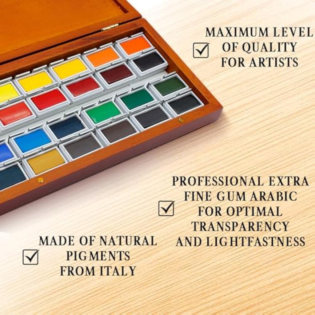 Pinturale Arts Professional Watercolour Paint Set - 24 Large Colours