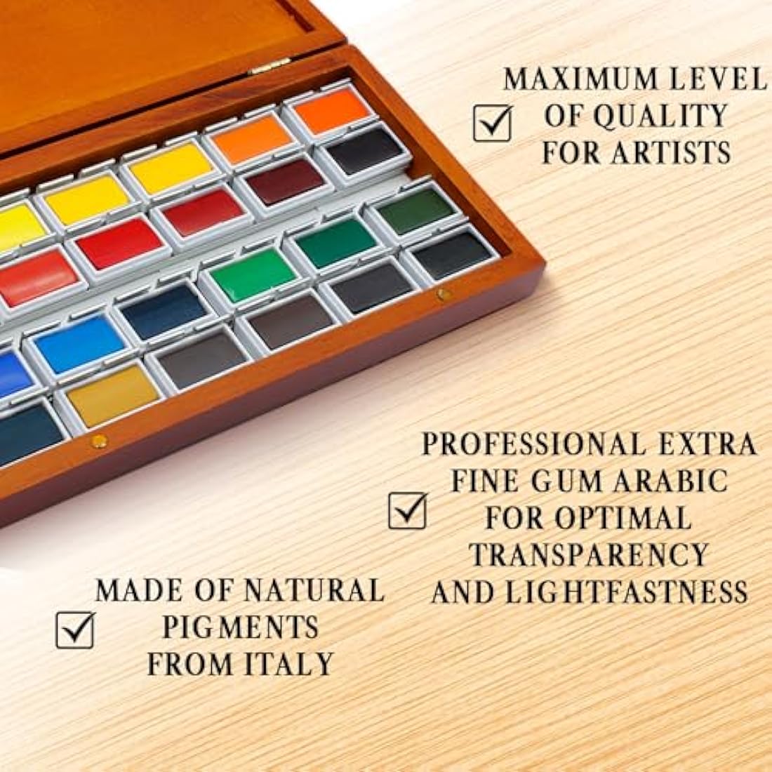 Pinturale Arts Professional Watercolour Paint Set - 24 Large Colours