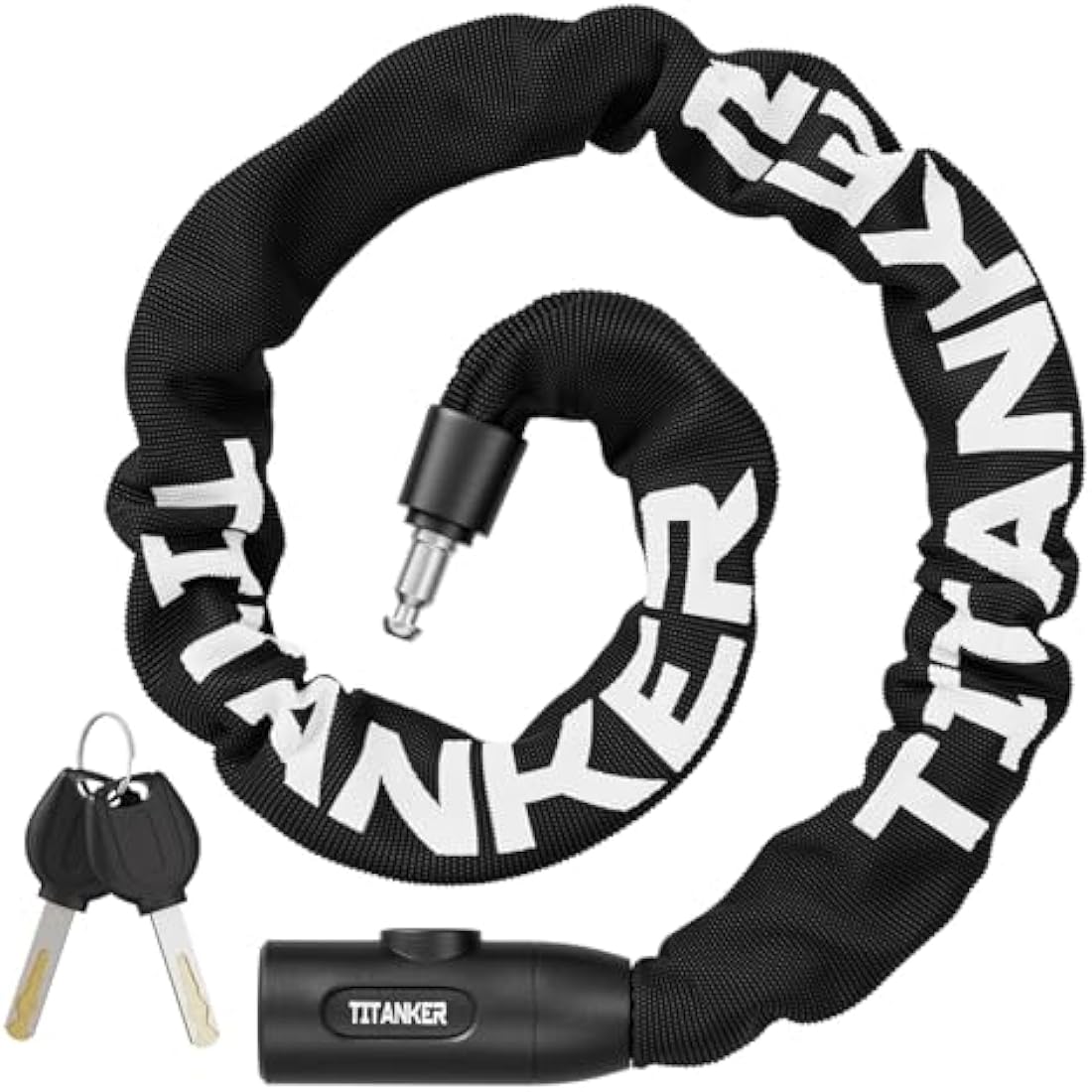 Titanker Heavy Duty Bike Chain Lock – 6mm Steel Anti-Theft Lock with 2 Keys