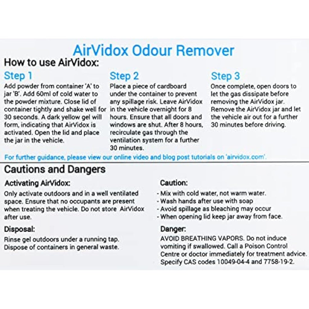 AirVidox Car Odour Eliminator – CLO2 Smoke and Bacteria Remover