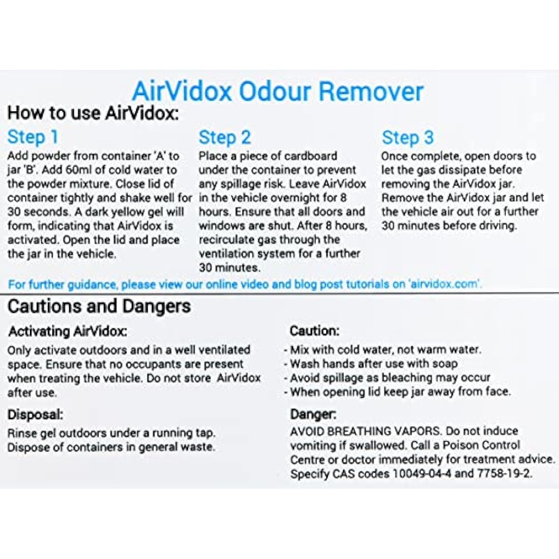 AirVidox Car Odour Eliminator – CLO2 Smoke and Bacteria Remover