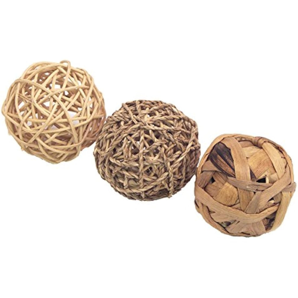 Rosewood Naturals Small Animal Activity Balls | 3-Pack Woven Chew Toys