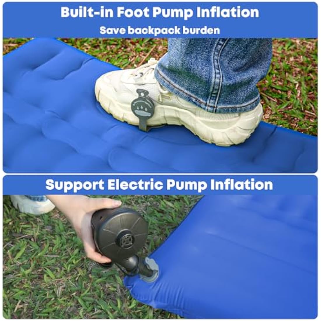 MAMBAKOTR Camping Sleeping Pad – Extra Thick Inflatable Air Mattress