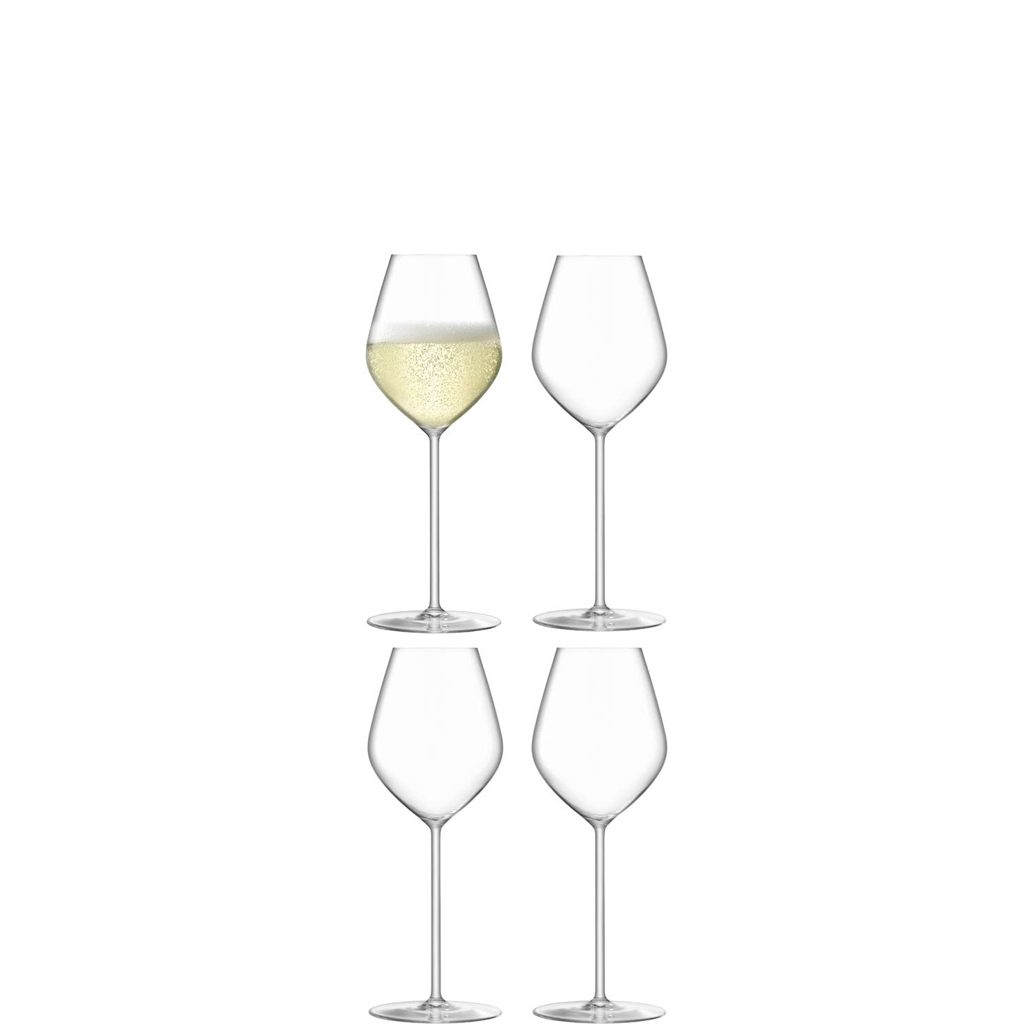 LSA International Borough Champagne Tulip Glasses - 285ml Clear - Set of 4