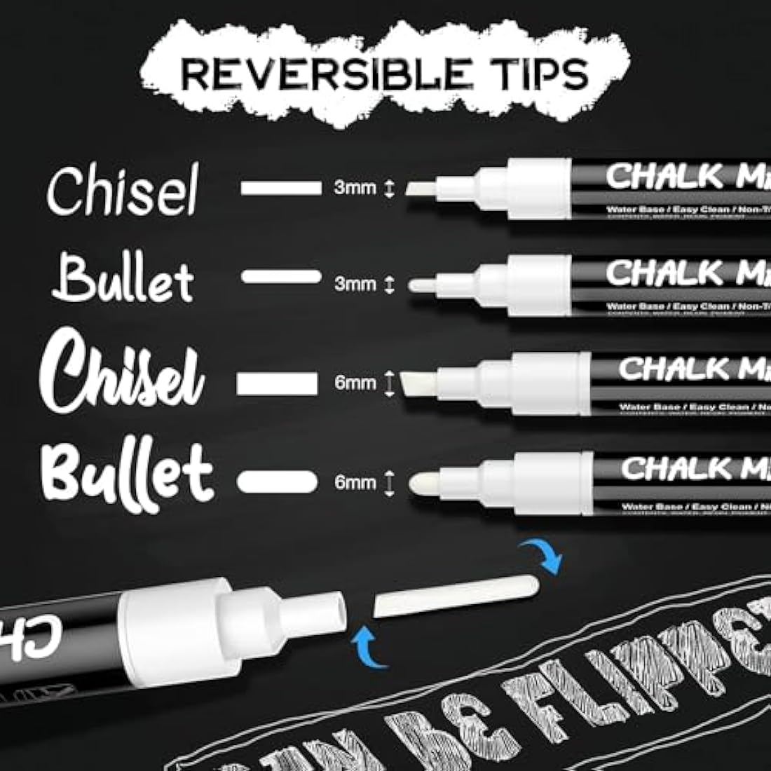 AOSUCO White Liquid Chalk Markers - 4 Pack with Reversible Tips & 45 Labels