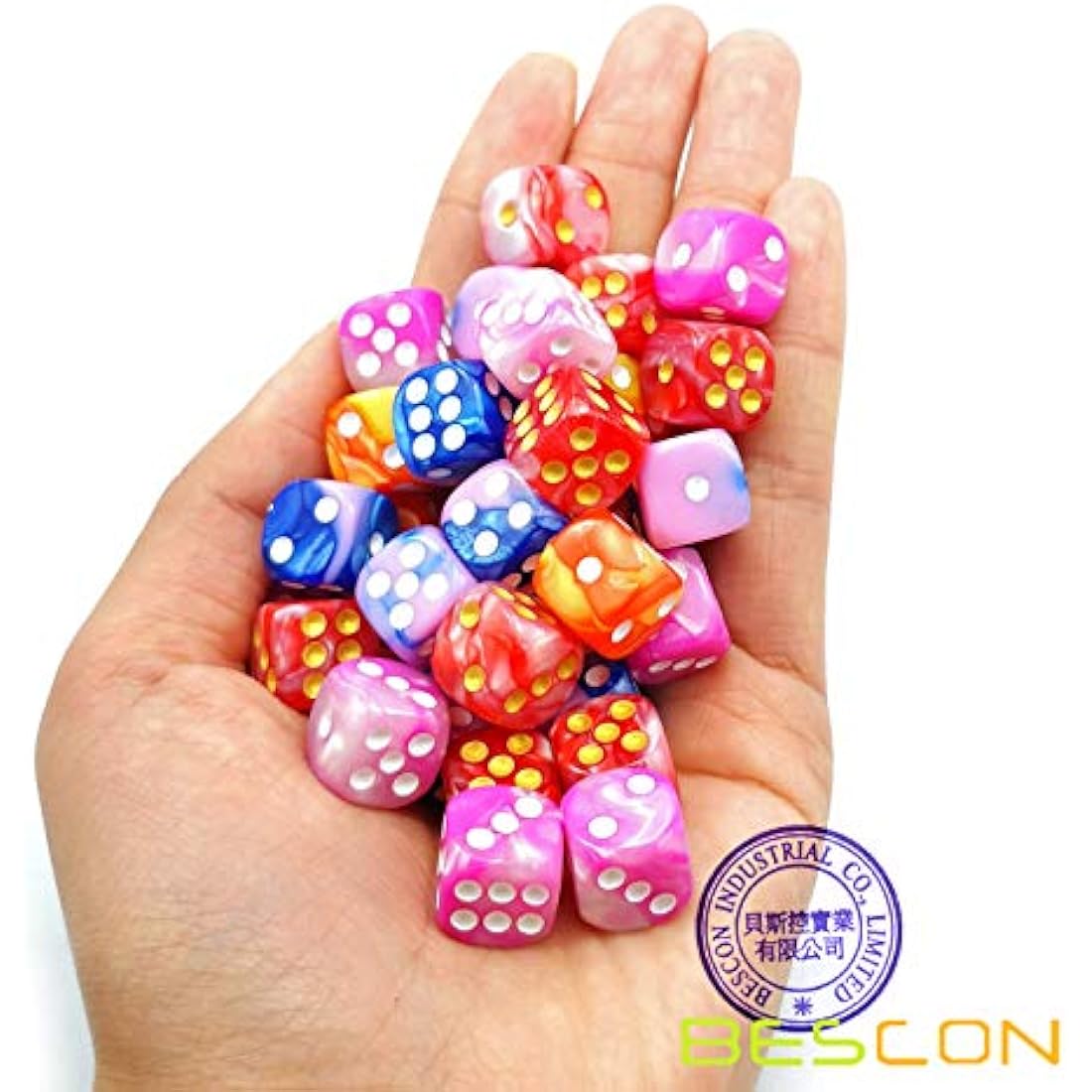 Bescon 12mm 6 Sided Dice Set - 36 Count Gemini Flower Colors D6