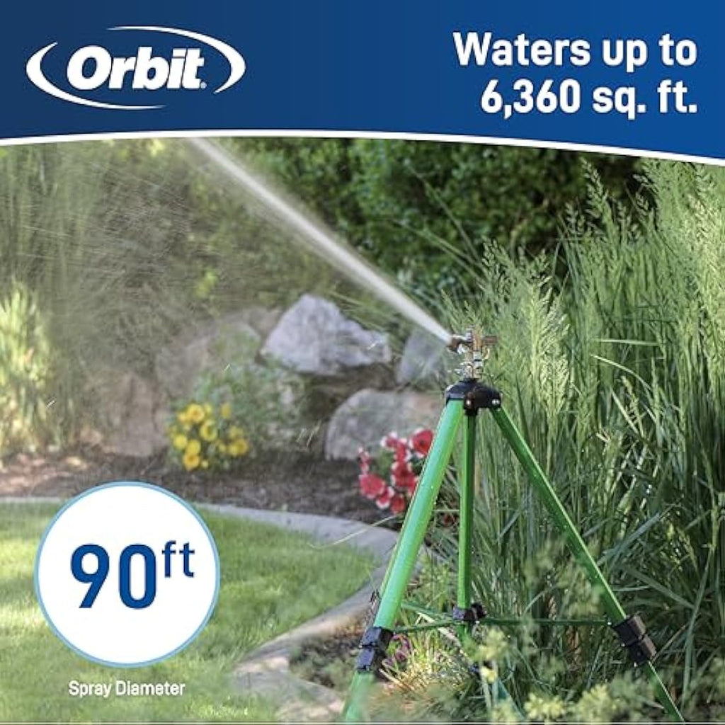 Jolof Store Brass Impact Tripod Sprinkler – Adjustable 360 Degree