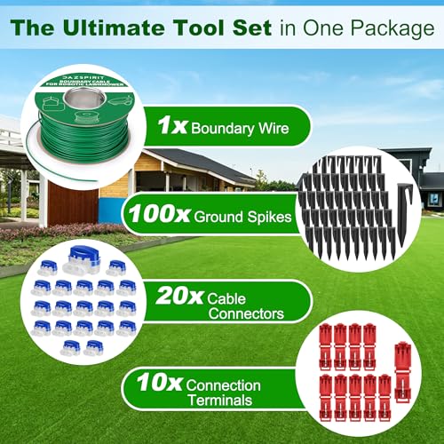 DazSpirit 200m Robot Lawnmower Boundary Cable Kit with Pegs & Connectors