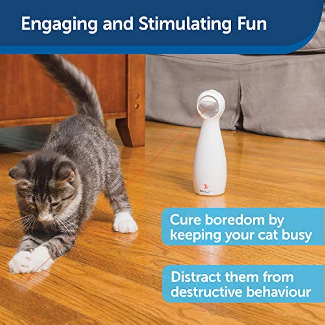 PetSafe FroliCat Interactive Laser Cat Toy – Automatic Exercise Bolt
