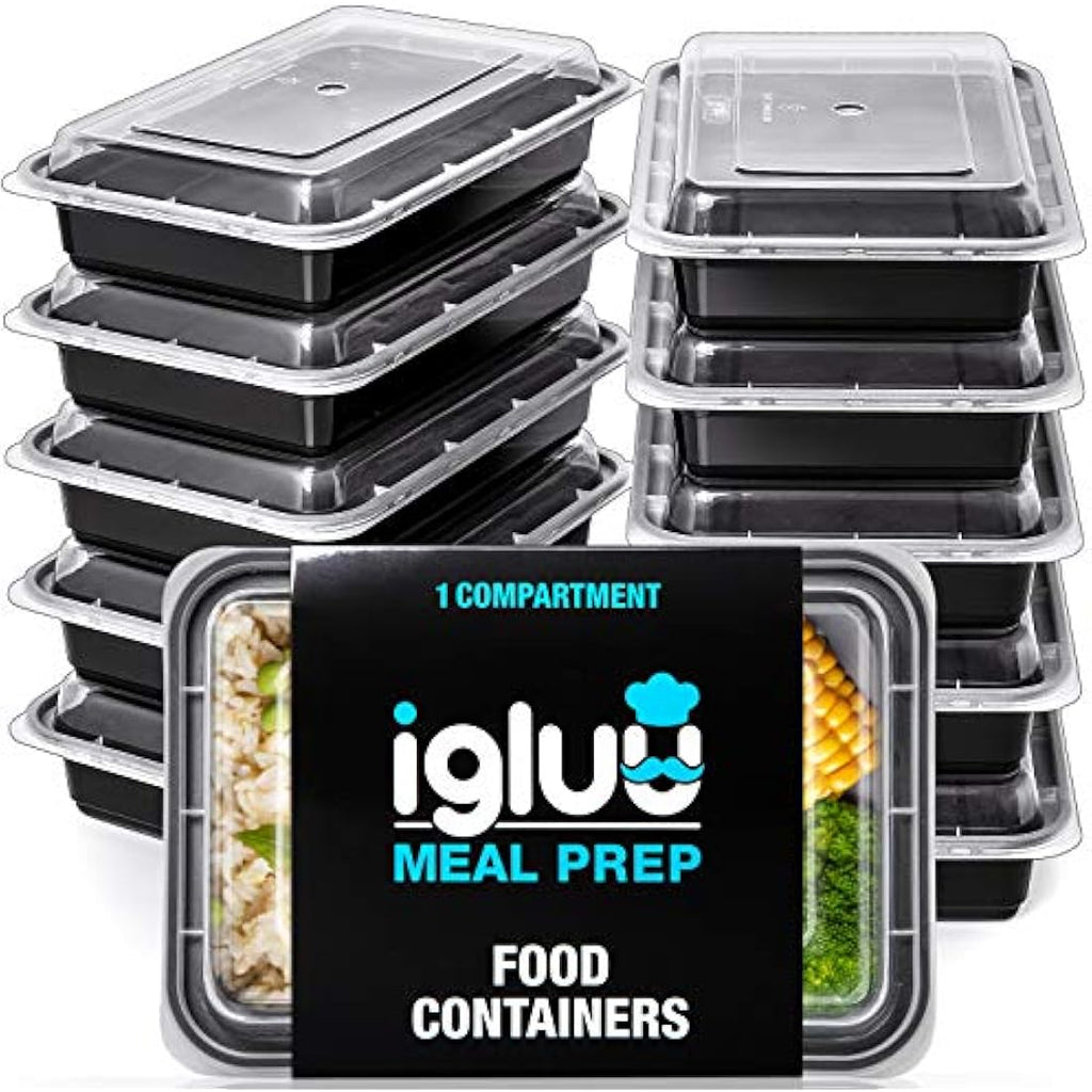 Igluu Meal Prep Containers - 30 Pack 28oz BPA-Free Reusable Bento Boxes