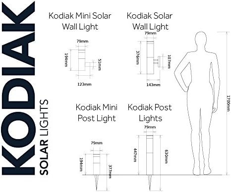 SolarCentre Kodiak Solar Garden Post Lights - Stainless Steel (Set of 2)