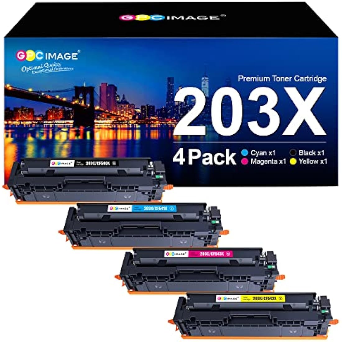 GPC Image 203X Compatible Toner for HP Color LaserJet Pro M281fdw | 4-Pack