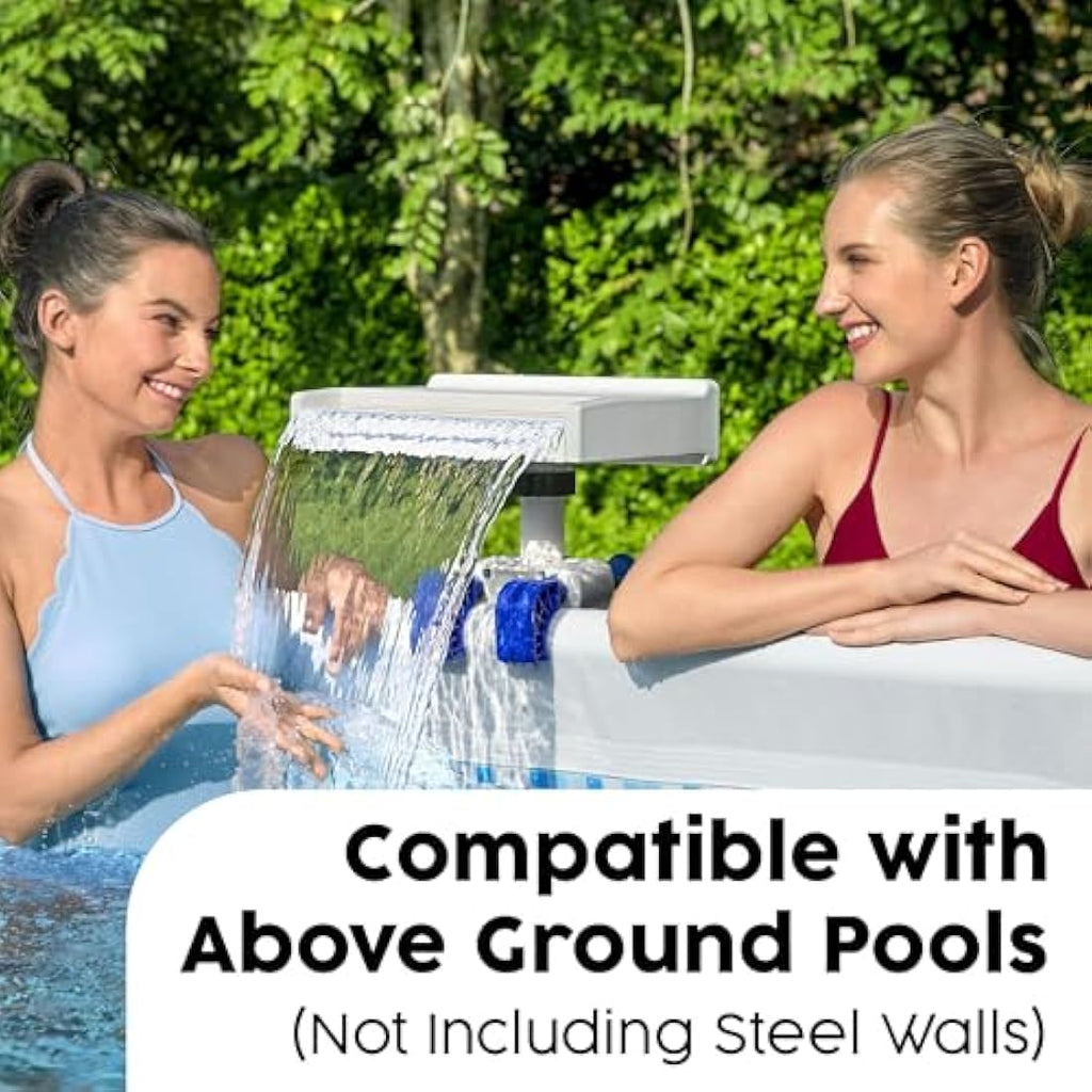 Bestway LED Pool Waterfall for Above Ground Pools – 7-Color Light Show