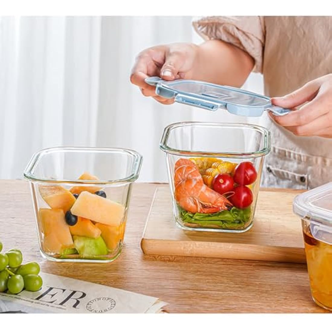 Jolof Store Glass Food Containers - 920ml Airtight Borosilicate (4 Pack)