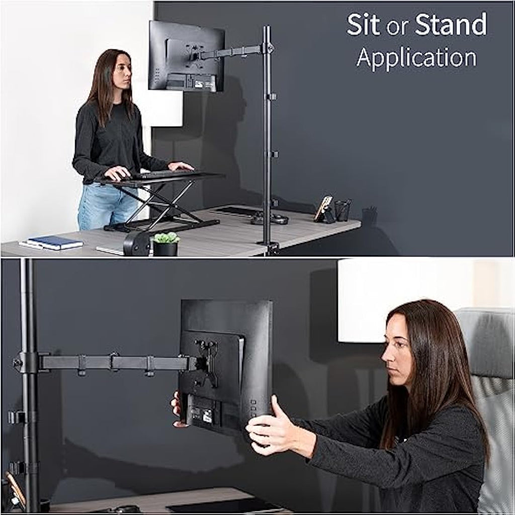 VIVO Extra Tall Single Monitor Desk Mount | 39" Pole for 13-32" Screens