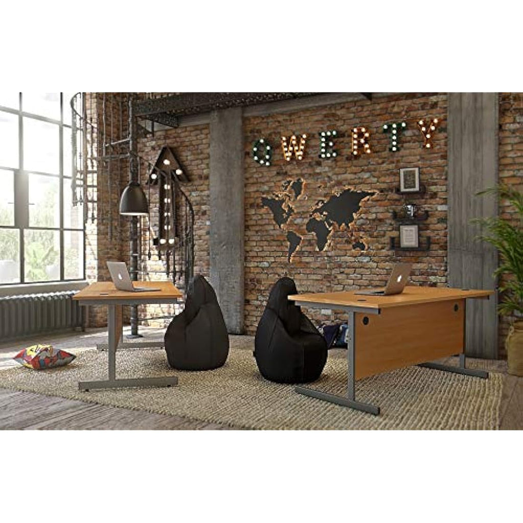 Office Hippo Heavy Duty Cantilever Desk - Beech/Silver, 120cm x 80cm